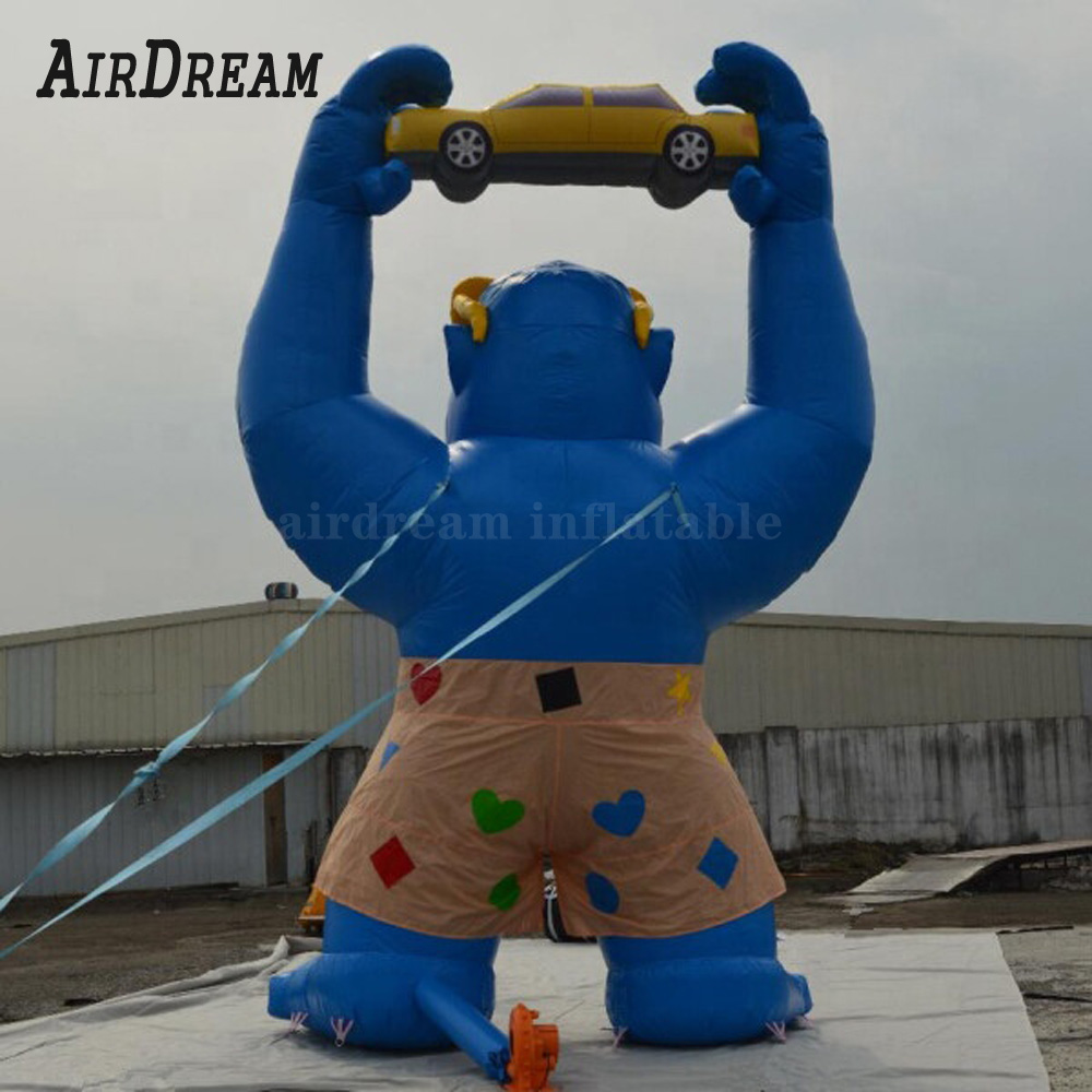 wholesale High Quality Outdoor Promotion Car wash Inflatable Gorillas kingkong balloon 4/6/8m height For Advertising 004