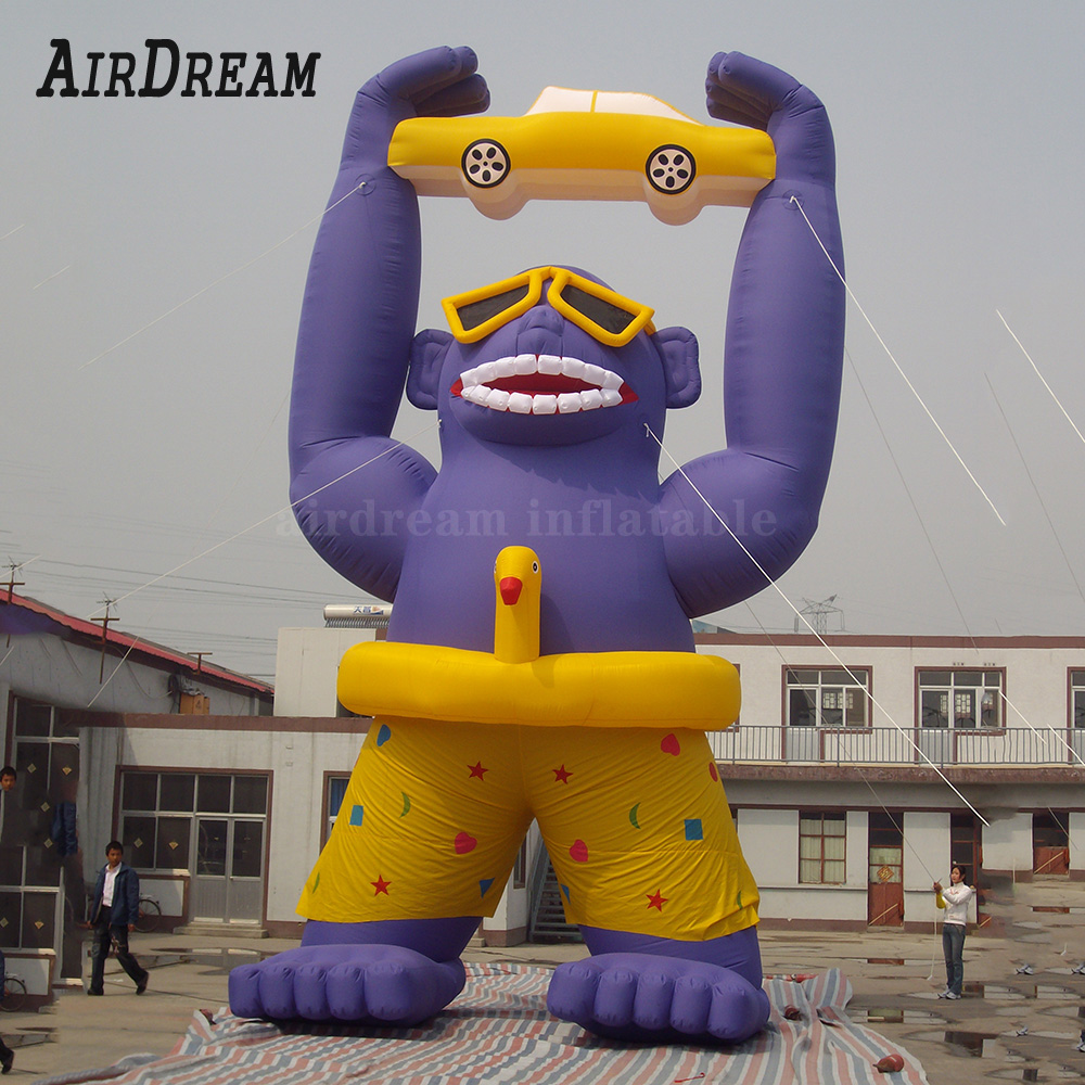 wholesale High Quality Outdoor Promotion Car wash Inflatable Gorillas kingkong balloon 4/6/8m height For Advertising 004
