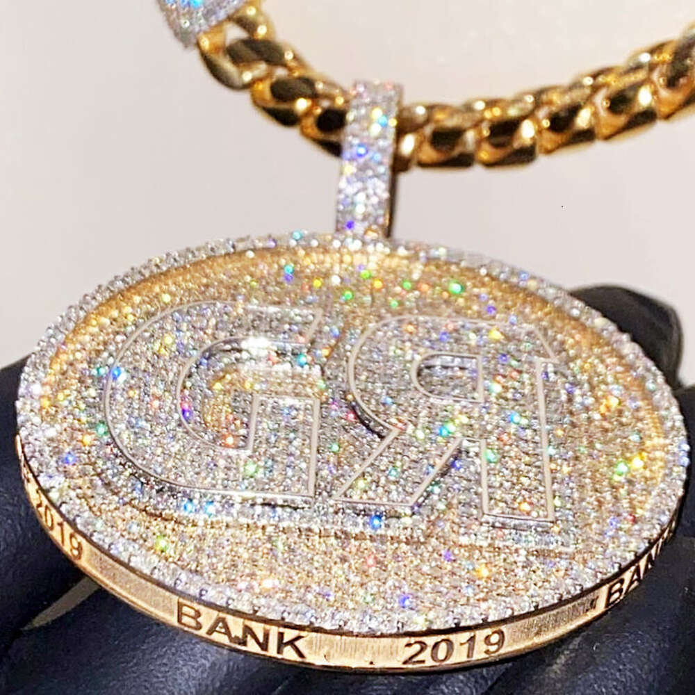 Buss Down Iced Fully Vvs Moissanite Diamond Men Sterling Large Silver Pendant Custom Hip Hop