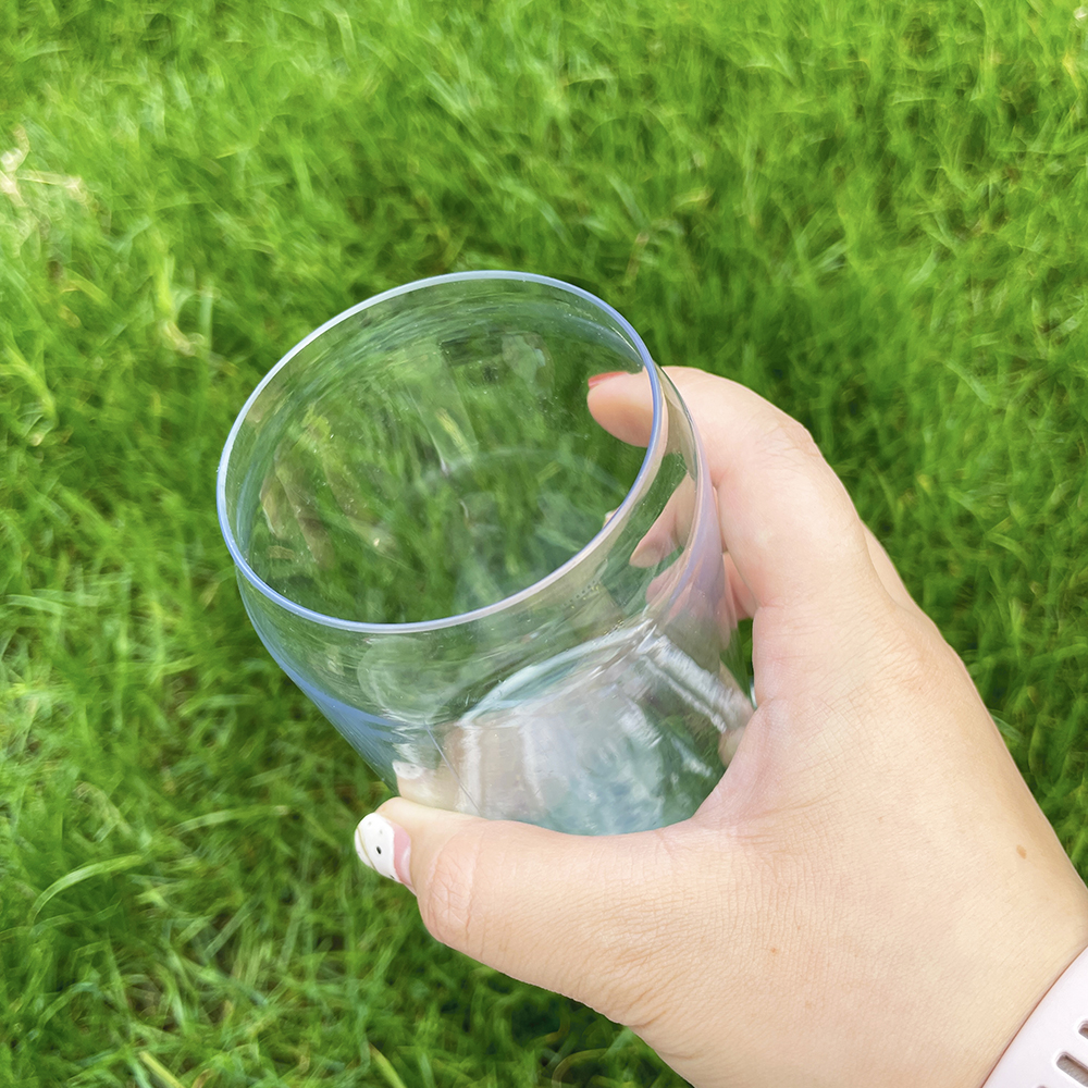 Recyclable ready to ship unbreakable clear transparent PET plastic acrylic 16oz beer glass soda can with pp lid and straw for UV DTF transfer,sold by 
