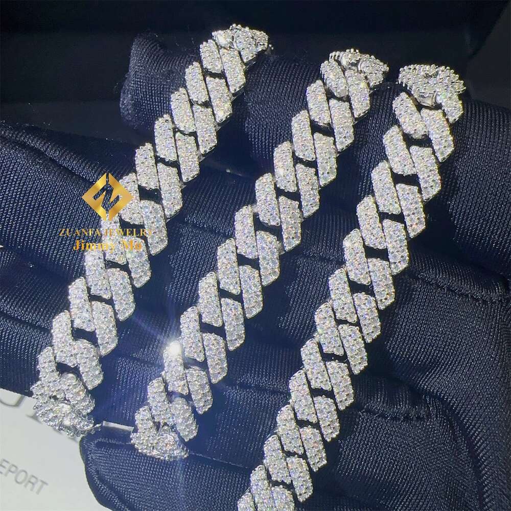 Best Selling 8mm Two Rows Iced Out Man Hip Hop Jewelry Gra Certificates Pass Diamond Tester Vvs1 Moissanite Cuban Link Chain Men