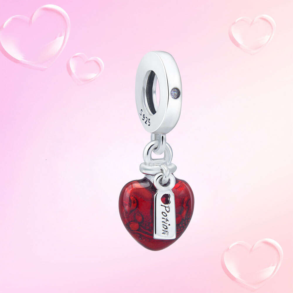 Bicolor Charms For Women Original Sier Plated Bracelet Ladybug Love Lock Moment Pendant Gift Beads Diy Jewelry Perline Red