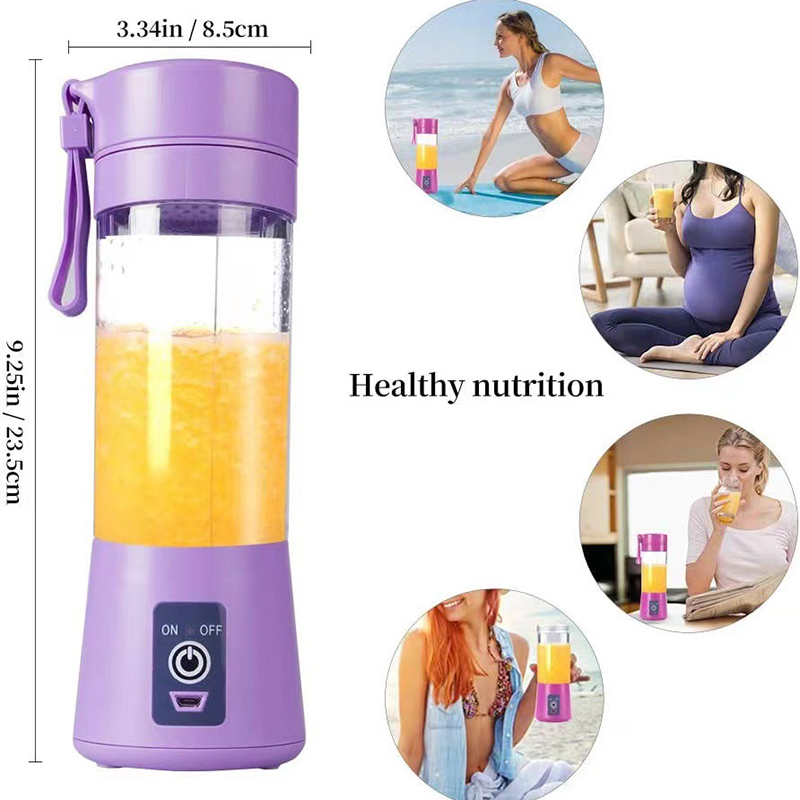 380Ml Personal With Travel Cup USB Portable Electric Blender Rechargeable Juicer Bottle Fruit Vegetable Kitchen Tools Mhy080-Wyy