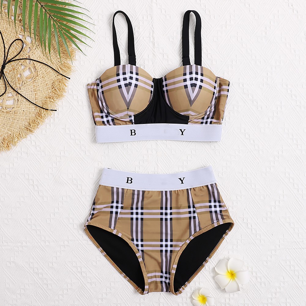 Women's fashion bikini designer swimsuit beach two-piece bikini swimsuit women's classical swimsuit women's designer clothing sexy letter printed plaid bikini