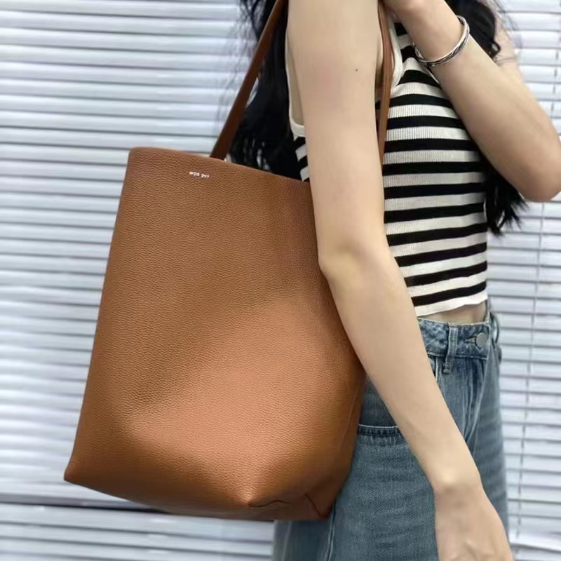 Bucket Women Shoulder PU Leather Tote Large Capacity Designer Handbags Underarm Bag - Black, Brown, White
