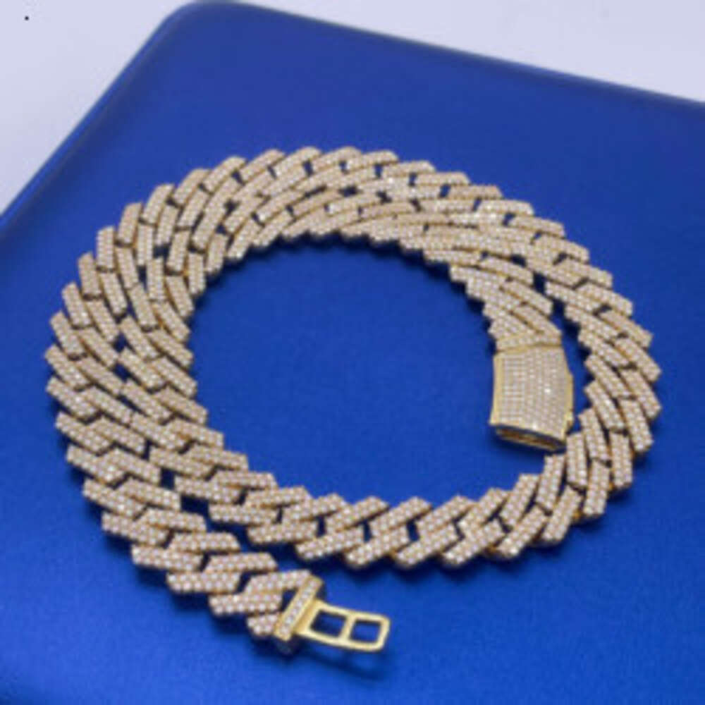 Iced Jewelry 13mm Hip Hopchain Pass Diamond Tester 925 Sterling Silver Vvs Moissanite Cuban Link Chain