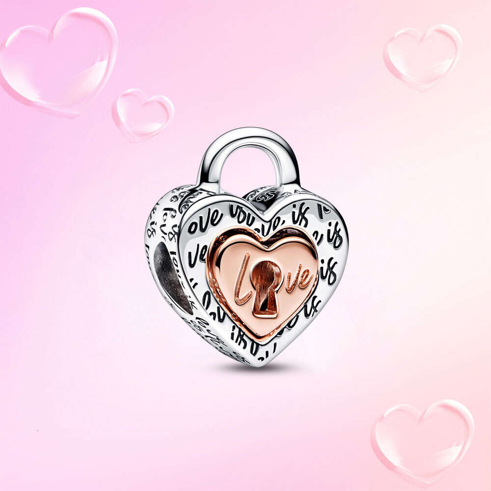 Bicolor Charms For Women Original Sier Plated Bracelet Ladybug Love Lock Moment Pendant Gift Beads Diy Jewelry Perline Red