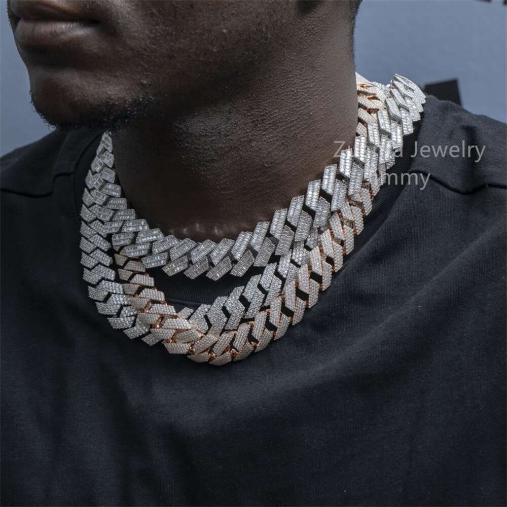 Custom Made 19mm 3row Fl Moissanite Gra Certififcates Customized Name Lock Iced Out Miami Cuban Link