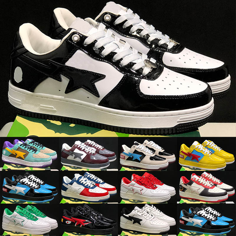 Designer Casual sk8 sta Shoes Grey Black stas SK8 Color Camo Combo Pink Green ABC Camos Pastel Blue Patent Leather M2 With Socks Platform Sneakers Trainers
