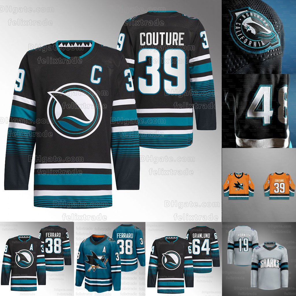 San 2023-24 Cali Fin 3rd Alternate Black Jersey Jose Sharks Logan Couture Timo Meier Aaron Dell Nick Bonino Kaapo Kahkonen Matt Benning Oskar Lindblom Jaycob Megna