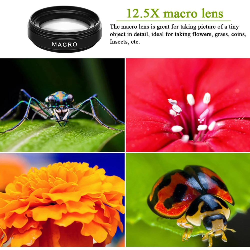 37mm Mobile Phone Lens 0.45x 49uv Super Wide Angle + Macro HD Camera Lens 2 IN 1 Universal Clip Lens For iPhone 15 14 13 12 Pro Samsung Huawei Xiaomi 