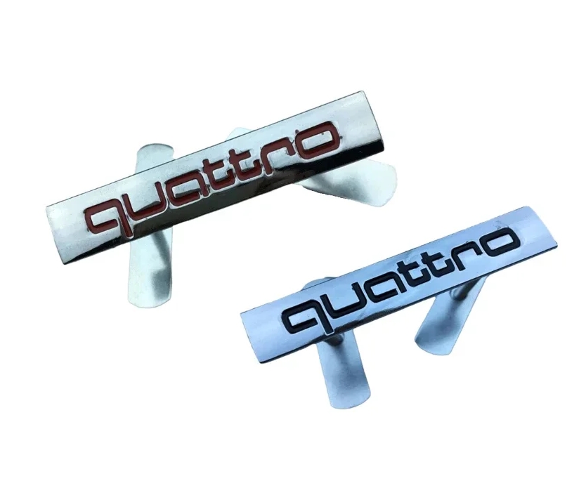 Front Grille Car Emblem Badge Chrome Sticker For Audi Quattro Logo A4 A7 A6 A3 A5 B9 B4 B5 B2 B3 B8 S4 S8 S5 S3 Q3 Accessories