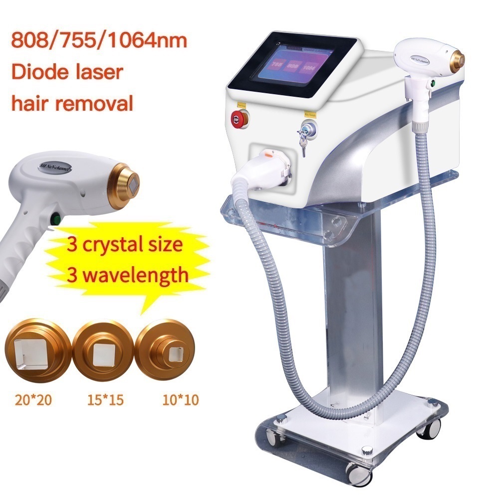 Diode Laser HIGH quality 3 Wavelengths 755 808 1064nm desktop Hair Removal Machine Skin rejuvenation Professional Painless Hair Remove Beauty