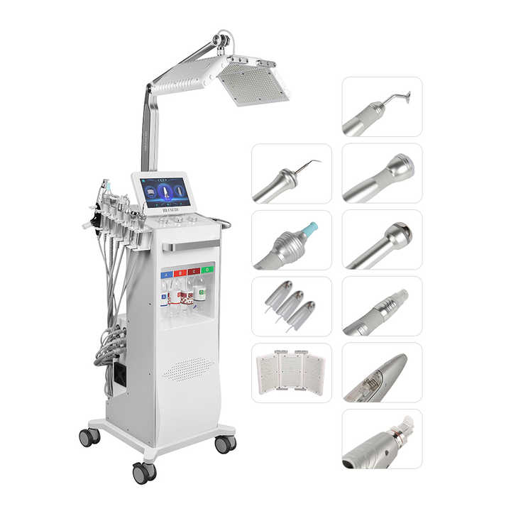 New Model Water Capsule 10 in 1 Microdermabrasion Oxygen Jet Facial Exfoliating Wrinkle Remover Photodynamic 4 Colors LED Mesotherapy Dermabrasion Mac