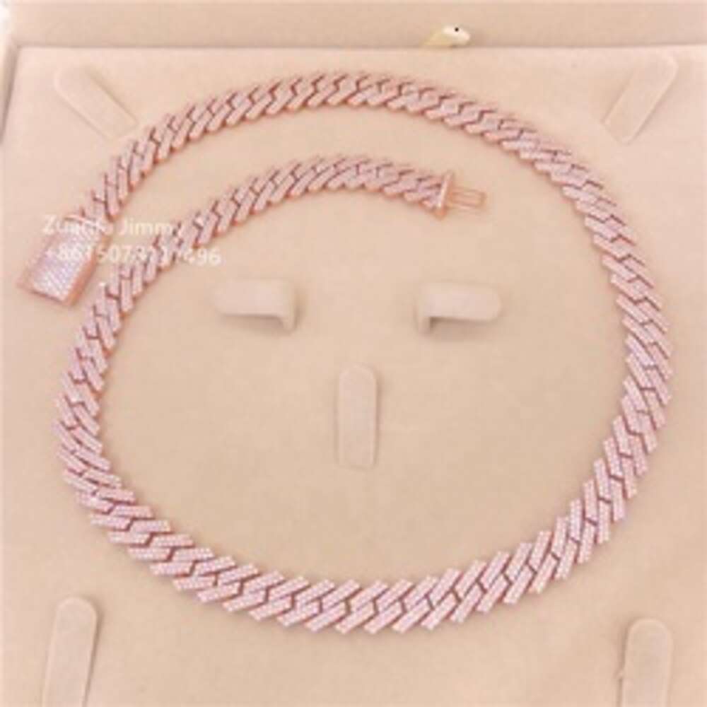 Custom Made 925 Solid Silver 10mm Width Fashion Necklace Jewelry S925 Pass Diamond Tester Moissanite Cuban Link Chain