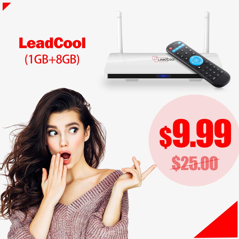 USD9.99 Leadcool Android Set top box Send from France Fast deliver NO TAX S905W 1GB 8GB Quad Core Android 9.0 TV BOX With 2.4G WiFi 4K tv box