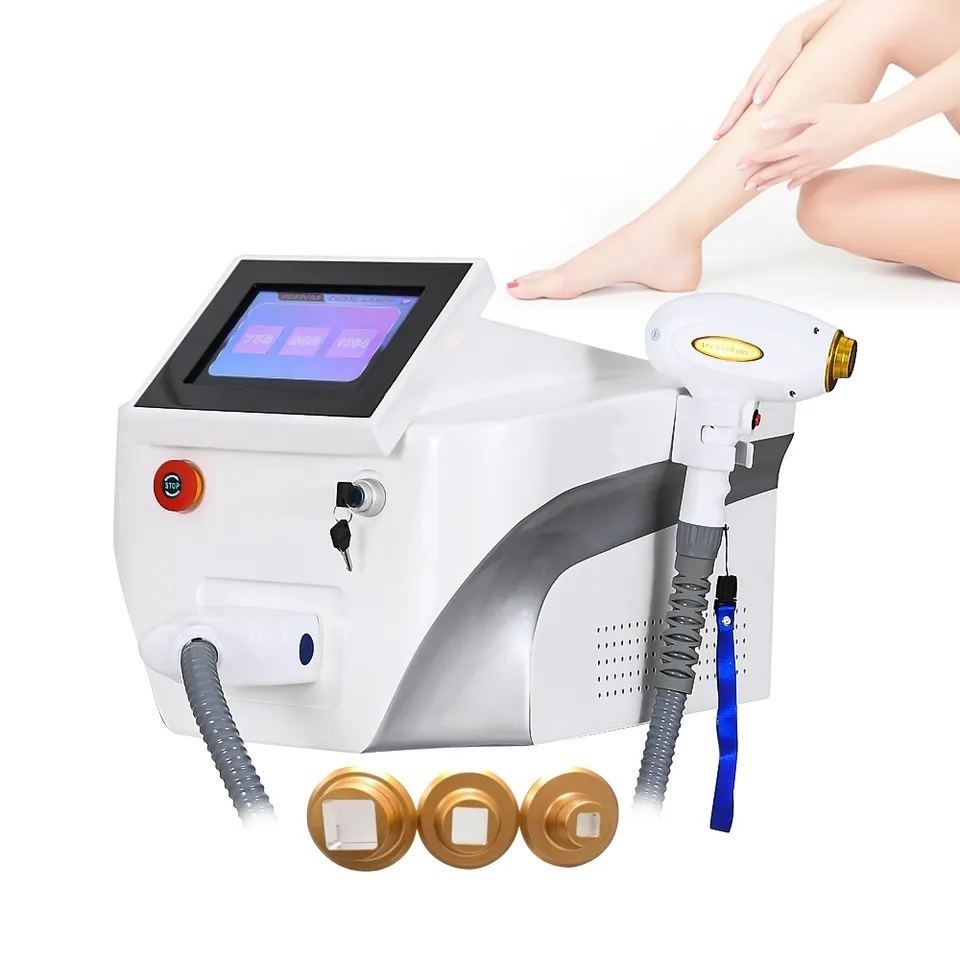 Diode Laser HIGH quality 3 Wavelengths 755 808 1064nm desktop Hair Removal Machine Skin rejuvenation Professional Painless Hair Remove Beauty