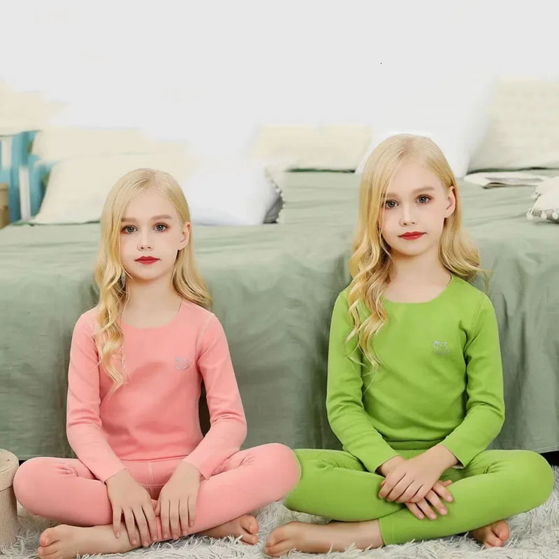 Thermal Underwear For Boys 37° Constant Temperature Girls Pajamas set Winter Children Long Johns Kids Cation Fluff 14 15 Years 240118