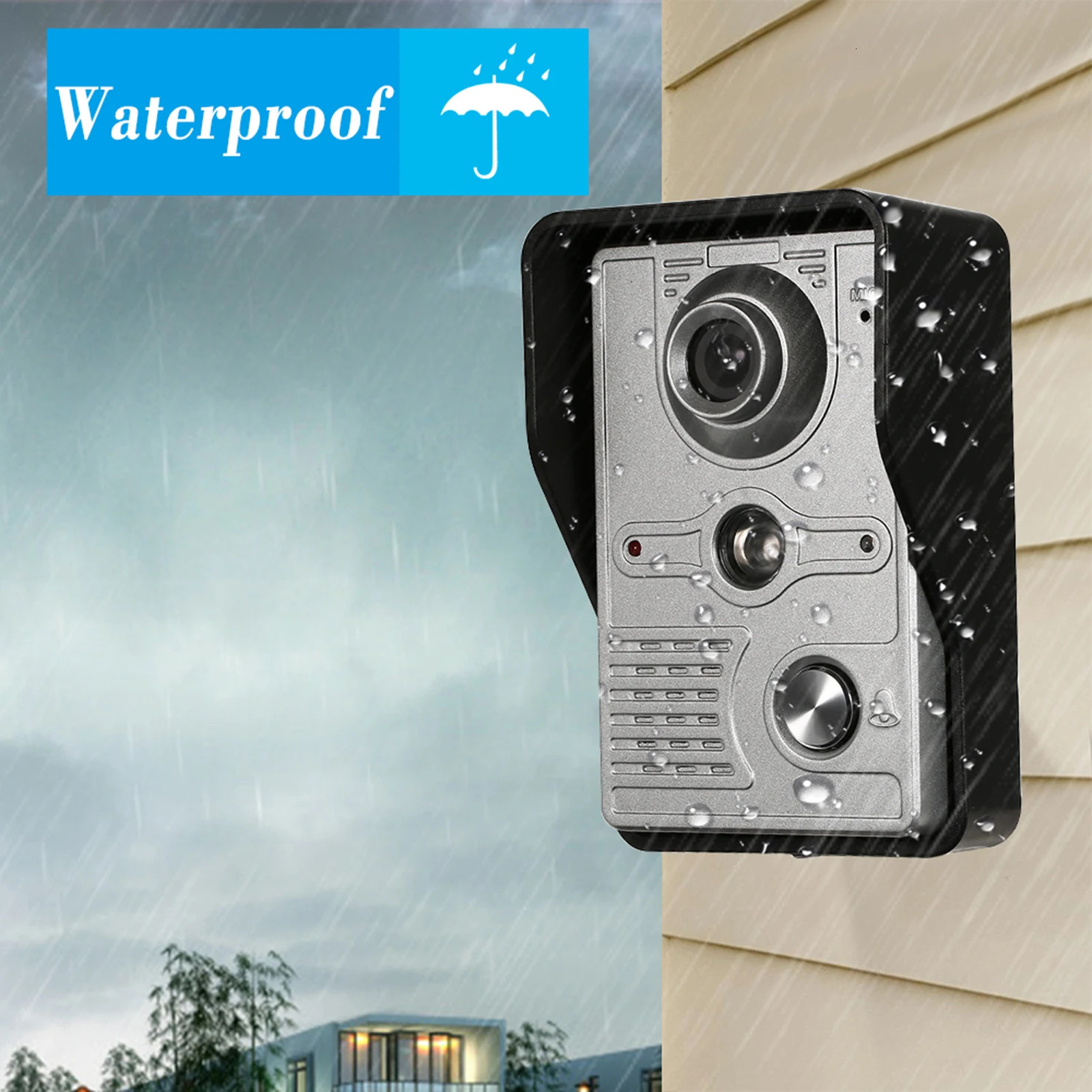 7 inch Wired Video Door Phone Doorbell Indoor Monitor with IRCUT Rainproof Outdoor Camera Visual Intercom Remote Unlock 240123