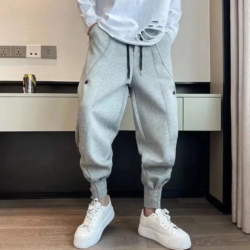 Pants For Men Jogger Pants Grey Track Pants Hip Hop Style Sweatpants Men 240123