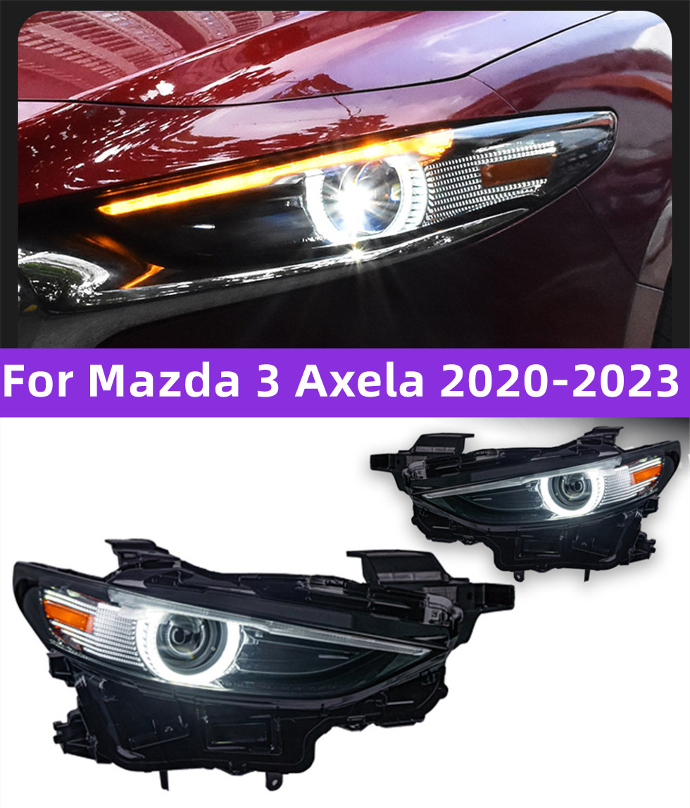 Headlight LED For Mazda 3 Axela 20 20-2023 LED DRL Hid Head Lamp Angel Eye Bi Xenon Front Headlights