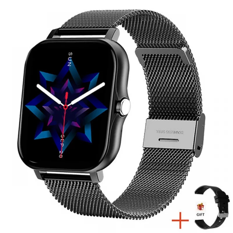 New Smart Watch Men Women Sports Fitness Watches Metal Milan Strap Full Touch Screen Bluetooth Calls Digital Smartwatch Wristwatch For IOS Android