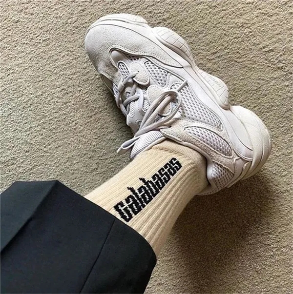 Men's Socks Skateboard Fashion Men's Letter Printed Socks Sports Socks Hip Hop Style Stockings