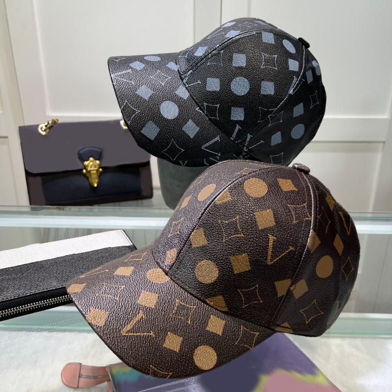 Designer Leather Ball Cap for Men Women Fashion Letter Hats Casual Street Caps Adjustable 2 Colors