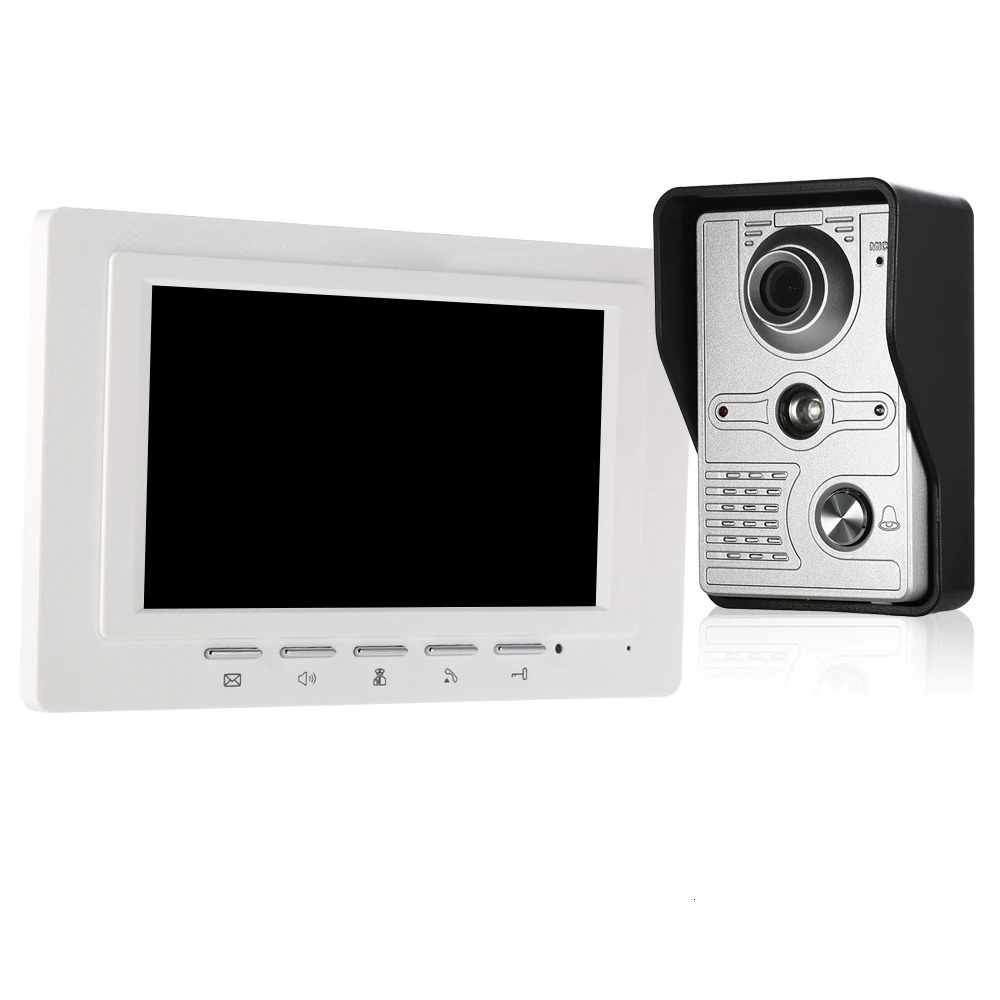 7 inch Wired Video Door Phone Doorbell Indoor Monitor with IRCUT Rainproof Outdoor Camera Visual Intercom Remote Unlock 240123