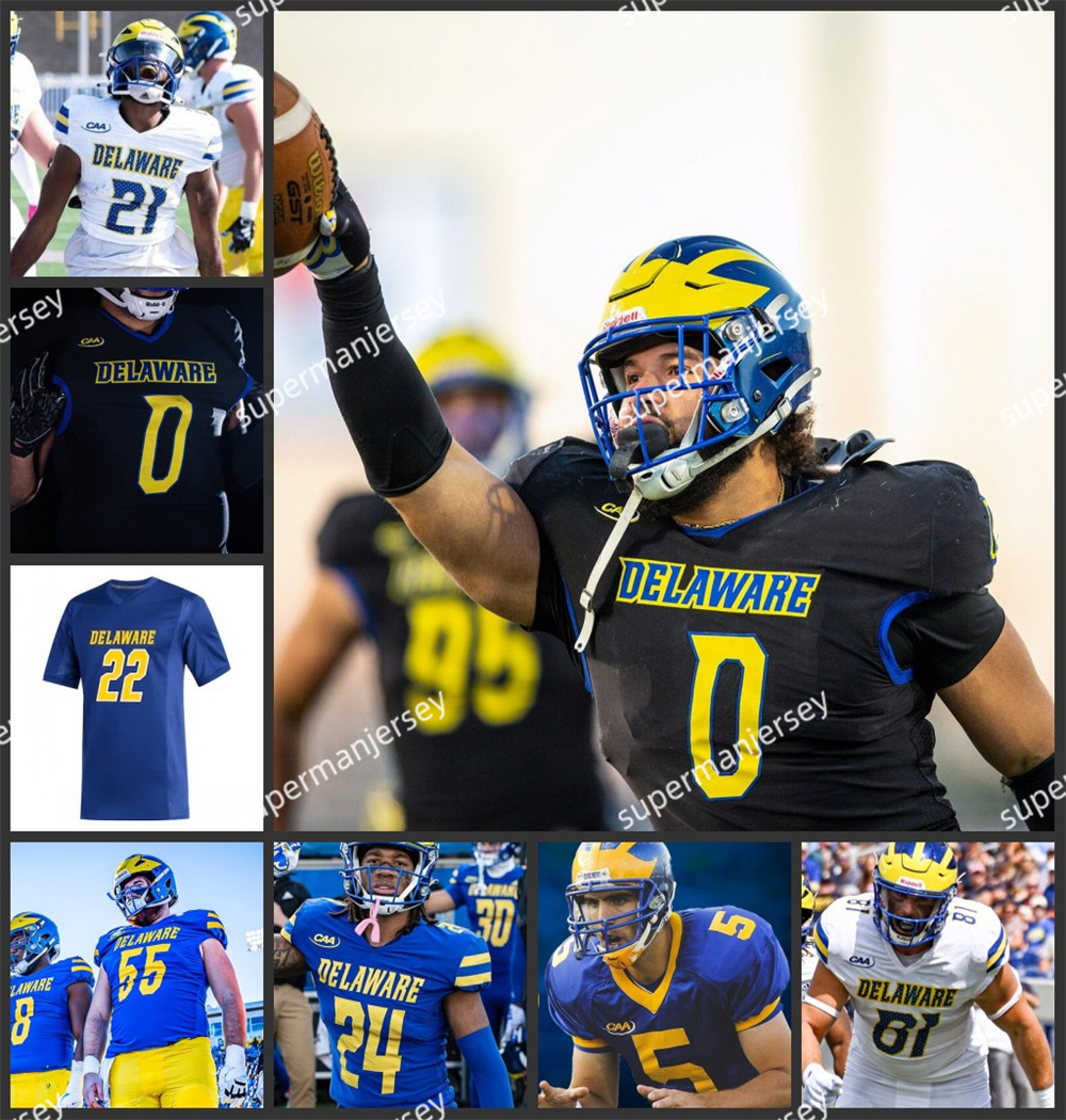 Joe Flacco JoJo Bermudez Delaware Football Jersey Custom Stitched Kyron Cumby AKhoury Lyde Joshua Youngblood Keyshawn Hunter Delaware Fightin Blue Hens 2024