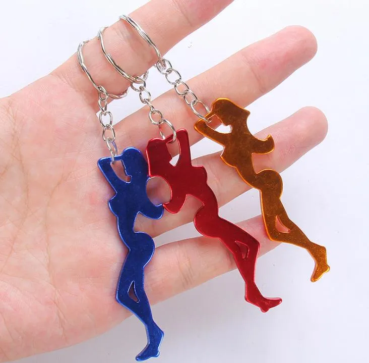 1200PCS Creative Multi Function Openers Sexy Girl Shaped 2 in 1 Aluminum Alloy Beer Bottle Opener Keychain Ornaments 012