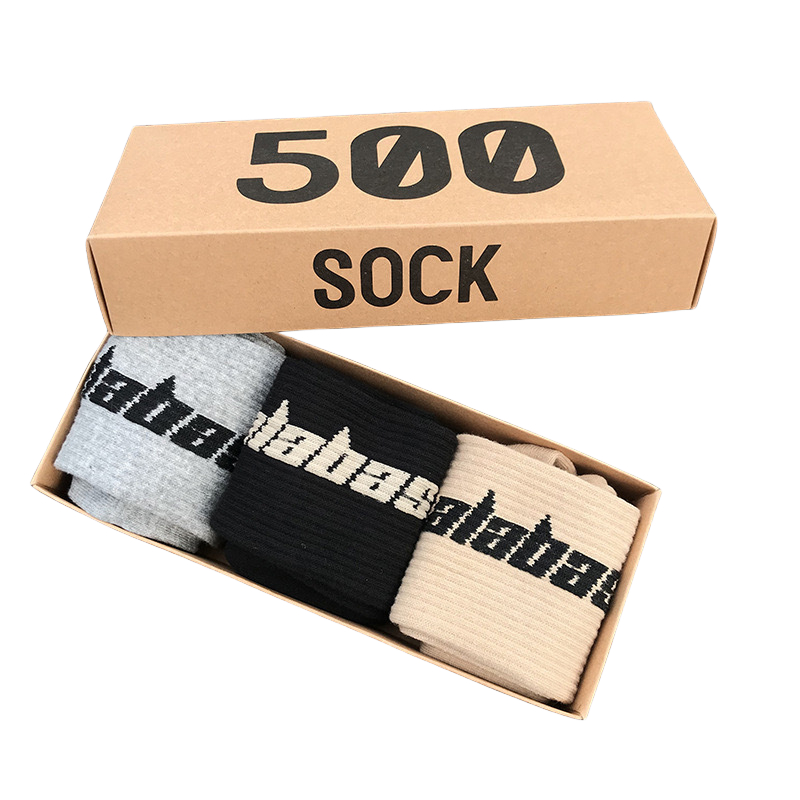 Men's Socks Skateboard Fashion Men's Letter Printed Socks Sports Socks Hip Hop Style Stockings