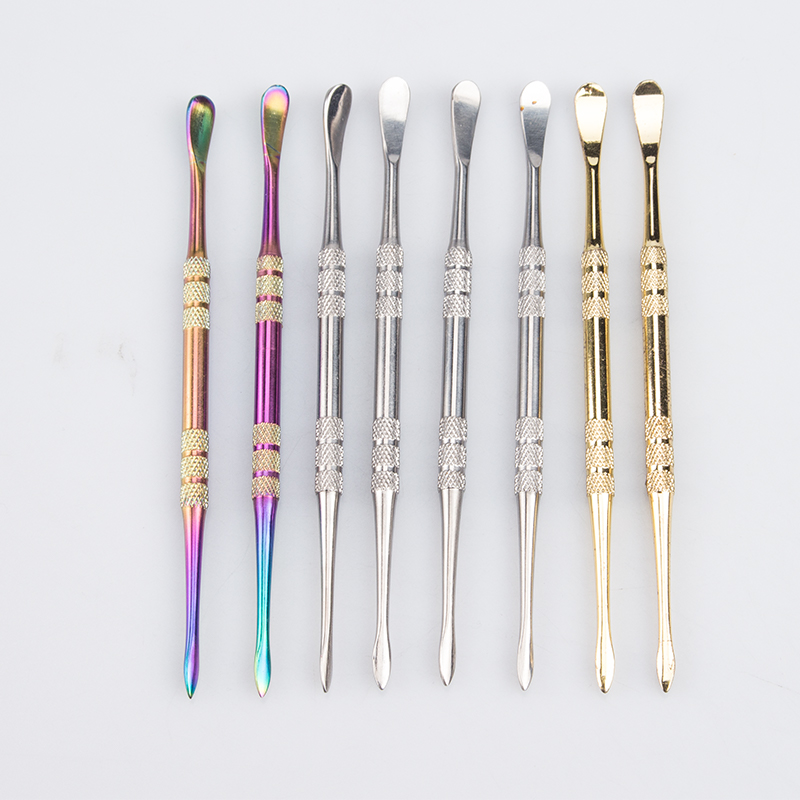 Glassvape666 DA016/DA017 Smoking Pipe Dabber Tool About 4.72 Inches Glass Water Bong Quartz Banger Nail Dabbers Gold Rainbow Stainless Steel