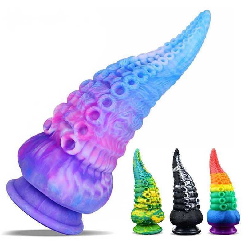 Vibrateur Octopus tentacre anal plug liquide silicone backyard jouet femelle tail masturbator extra large extension 231129