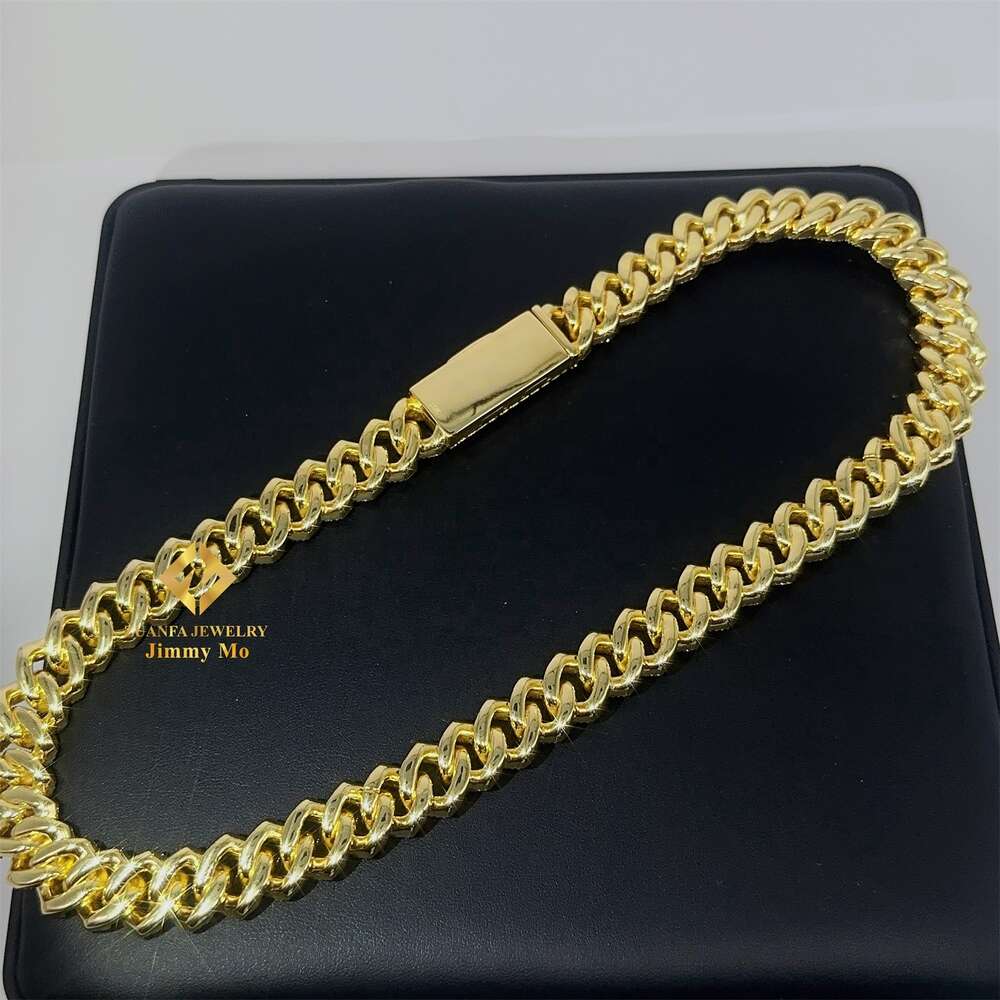 Pass Diamond Tester Iced Out 15mm 4 Row 925 Silver 14k Real Gold Plated Vvs1 Moissanite Diamond Cuban Link Chain Necklace Men