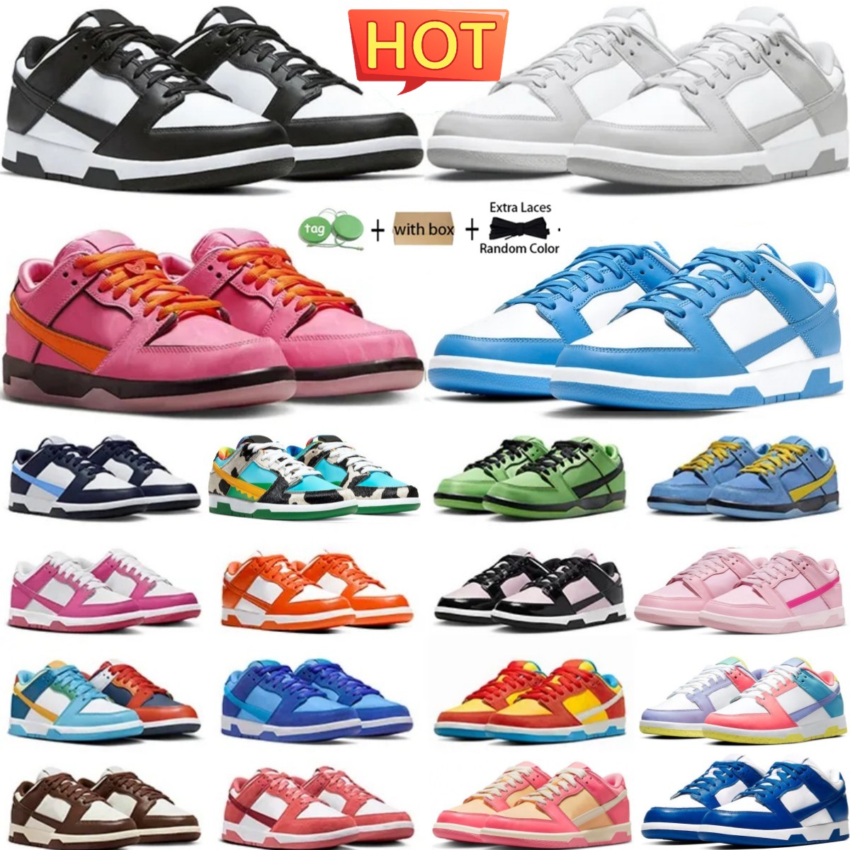 panda running shoes lows sneaker black white triple pink grey fog photon dust unc rose whisper laser orange syracuse valentine Pure Platinum mens