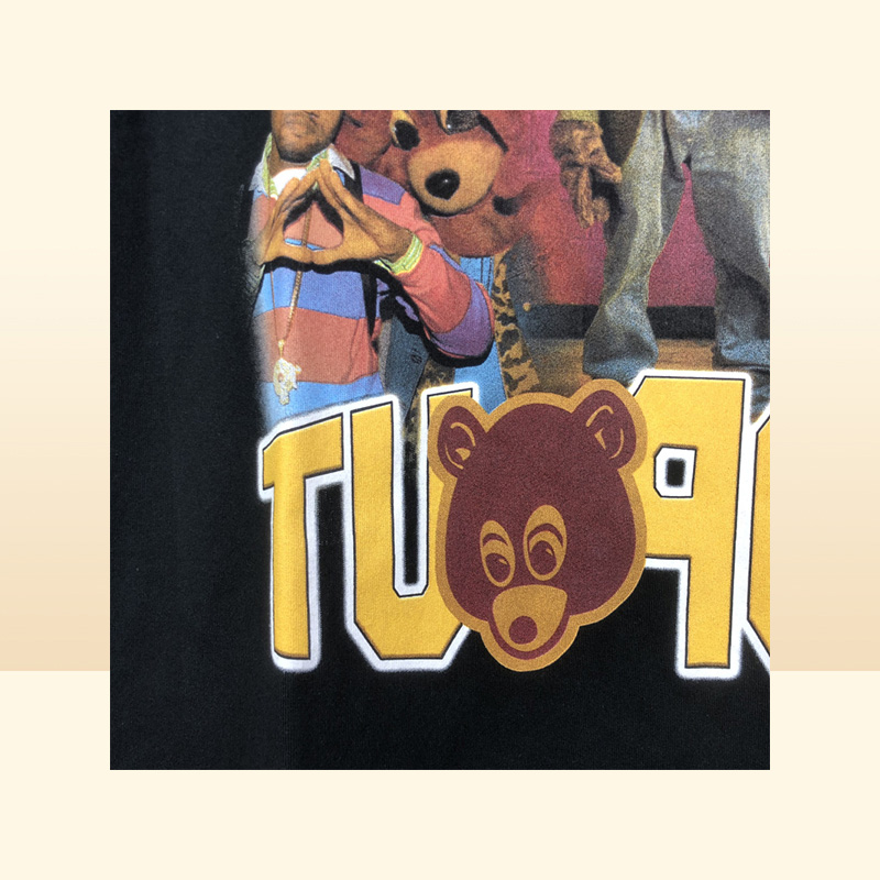 Hip Hop Print Tshirt College Dropout Music Tee Men Women High Quality Pattern Washed Tops Short Sleeve