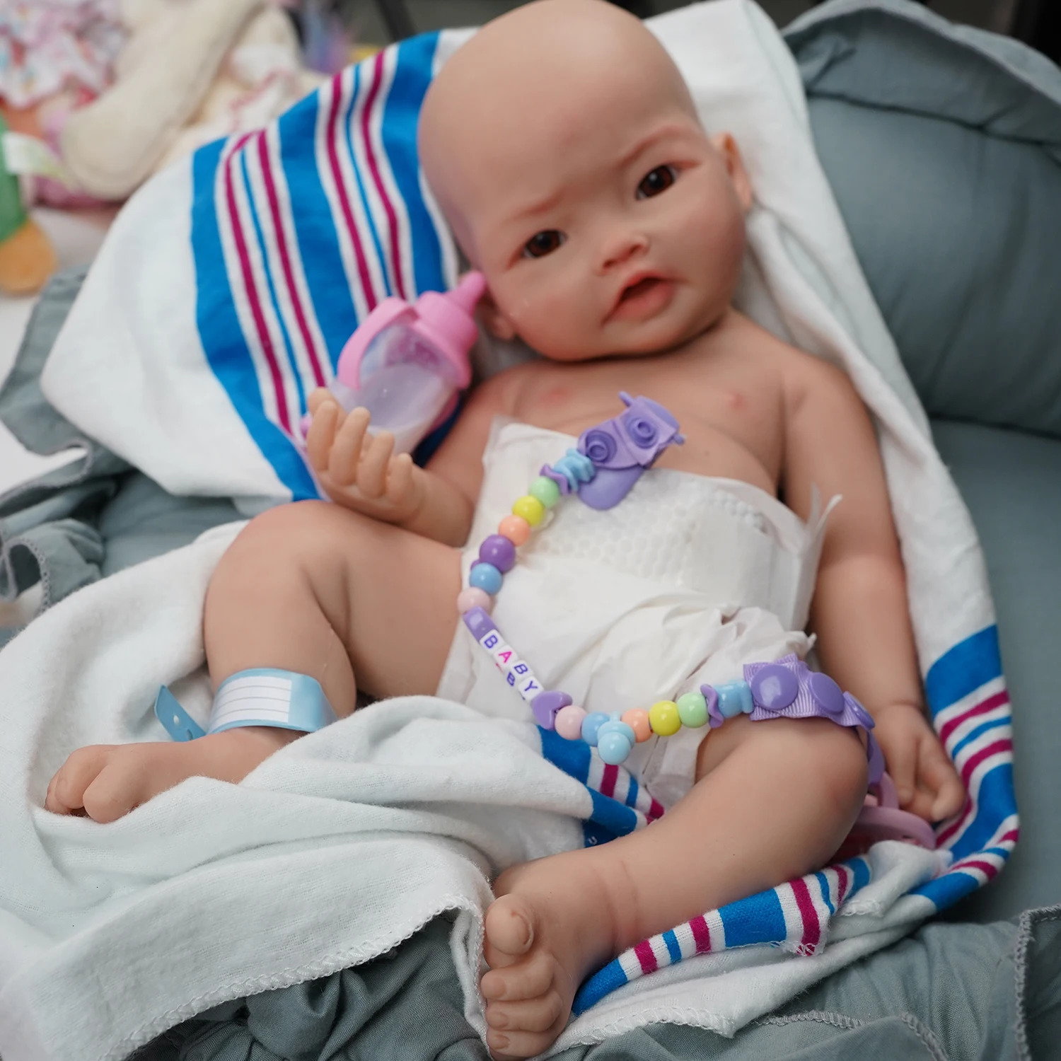 17 35Kg Micro Preemie Full Body Silicone Baby Doll HarveyLifelike Mini Reborn Surprice Children AntiStress My Melody 240119