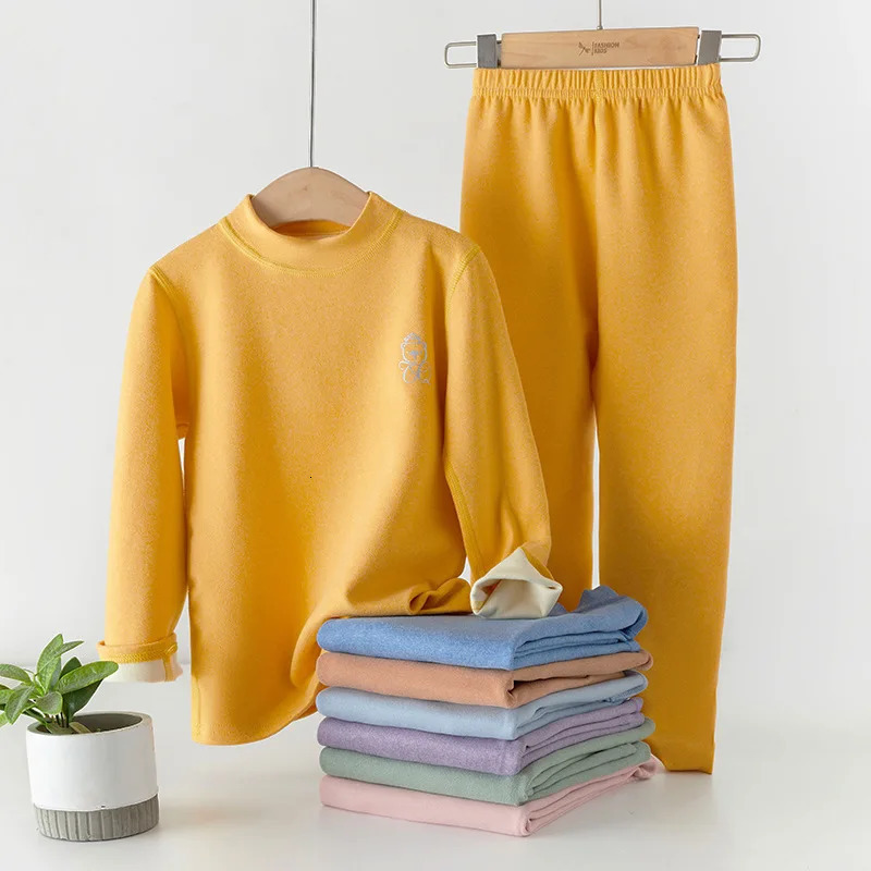 Thermal Underwear For Boys 37° Constant Temperature Girls Pajamas set Winter Children Long Johns Kids Cation Fluff 14 15 Years 240118