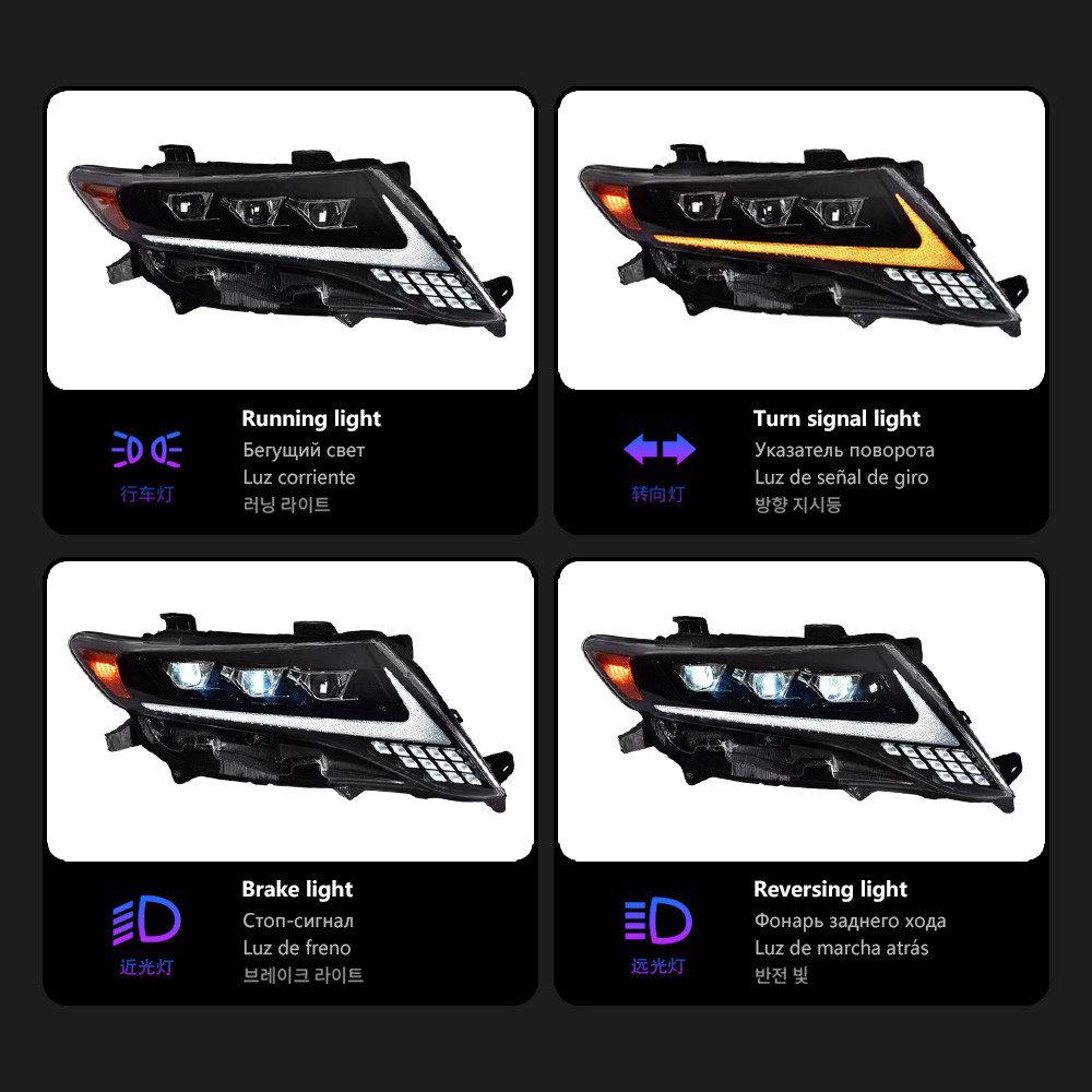 Car Head Lamp for Toyota Harrier Venza Headlights 2009-2013 DRL Dynamic Signal Lamp Head light Assembly