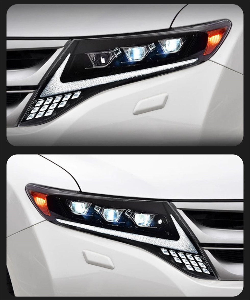 Headlights for Toyota Harrier Venza 2009-2013 Dynamic Turn Signal LED Daytime Running Light Headlamp Assembly