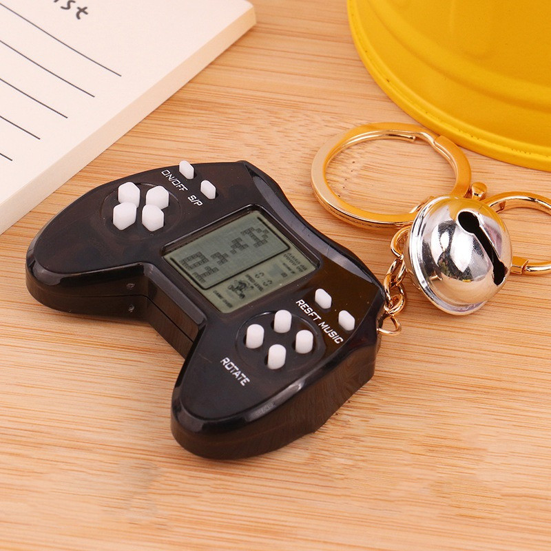 Mini Handheld Portable Gamepad Game Players Retro Game Controller Box Keychain Built In Games Controller Mini Video Game Console Key Hanging Toy Drops