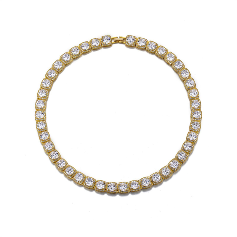 Cuban k Iced Out Men Necklace Sier/gold Tennis Chain Designer Dia Set Hiphop Rapper Necklaces