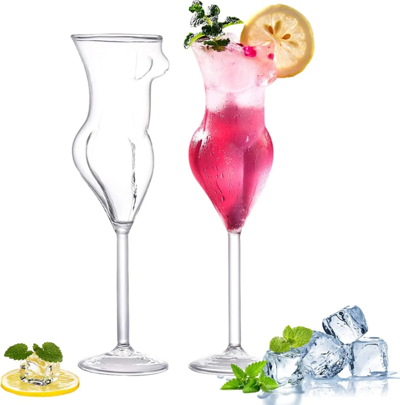 Women Body Shape Red Wine Glass Goblet Party Wine Mug Cocktail Glasses Bar Club - view 8