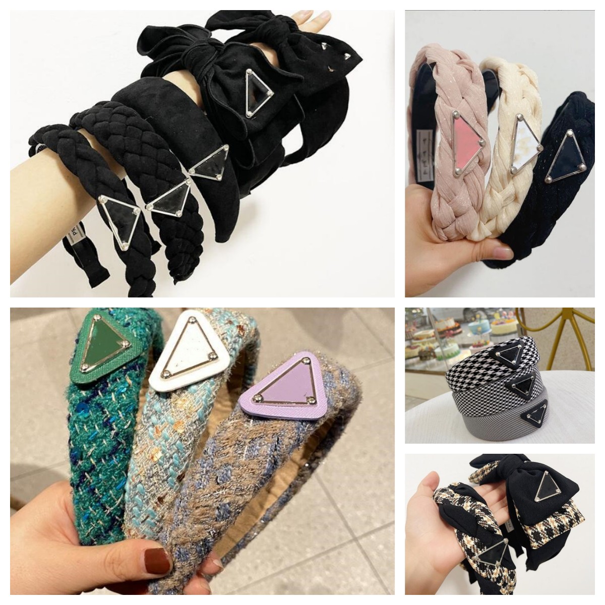 Sweet Designer Triangle Letter plush butterfly knot Hair bands For Women Girl Elastic Letters P Sports Fiess Headband Head Wrap