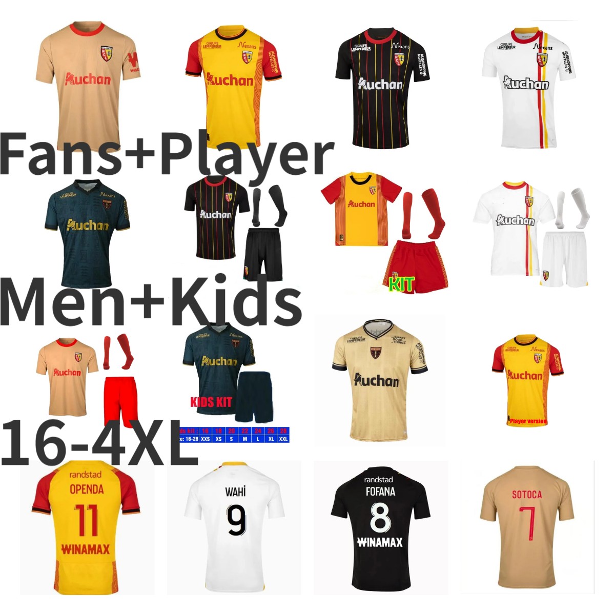2023 2024 RC Lens soccer jerseys 3rd away maillot 23 24 Saint Barbara special KAKUTA OPENDA GANAGO SOTOCA FOFANA Said FORTES Football Shirts men kids BUKSA CABOT BANZA