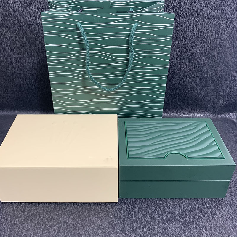 Top Quality Dark Green Watch boxes Gift Case For Rolex Watches Booklet Card Tags and Papers In English Swiss335R