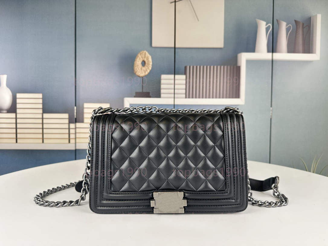 25cm Women chain bag Designer bags purse luxury shoulder bag Handbag real leather classic Flap pouch wallet on chain Crossbody Diamond Lattice bag