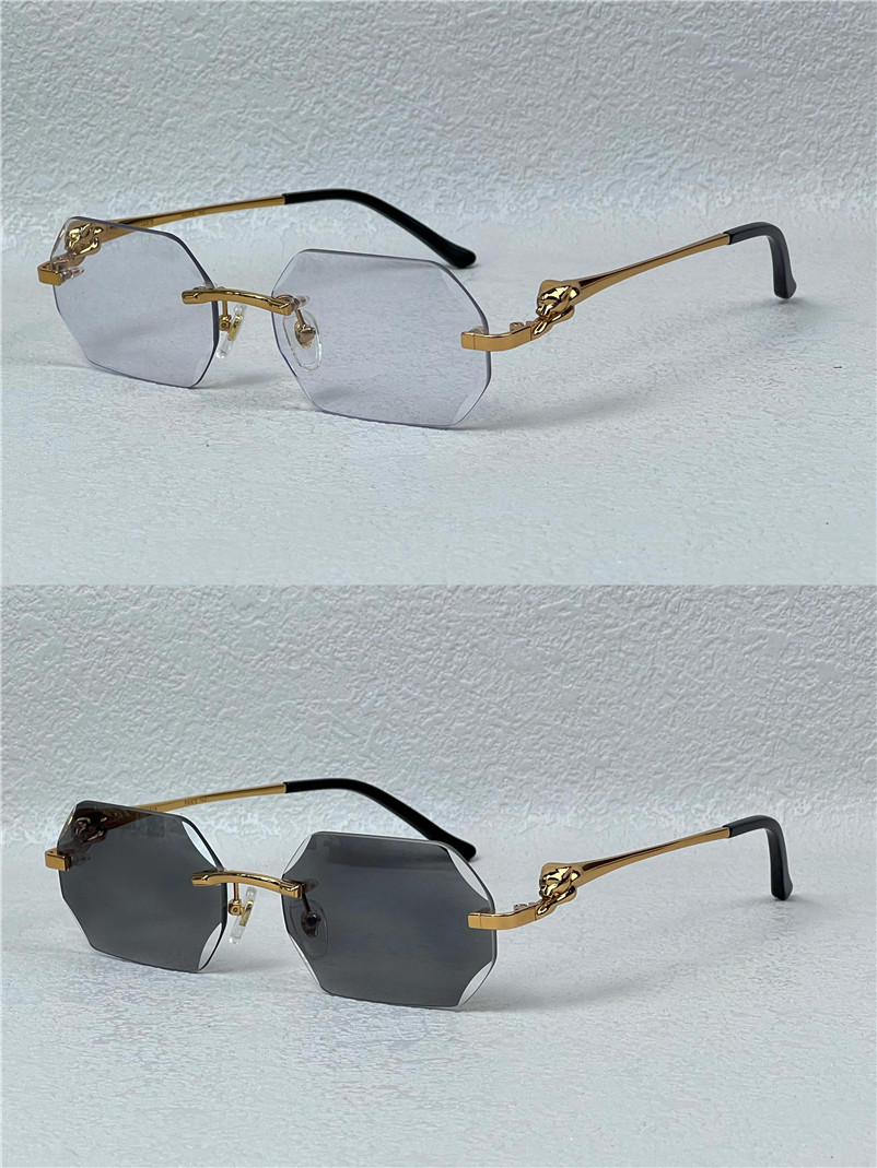 Photochromic Sun Glassses lens colors changed in sunshine from crystal clear to dark diamond design rimless metal frame outdoor eyewear 02818 with box