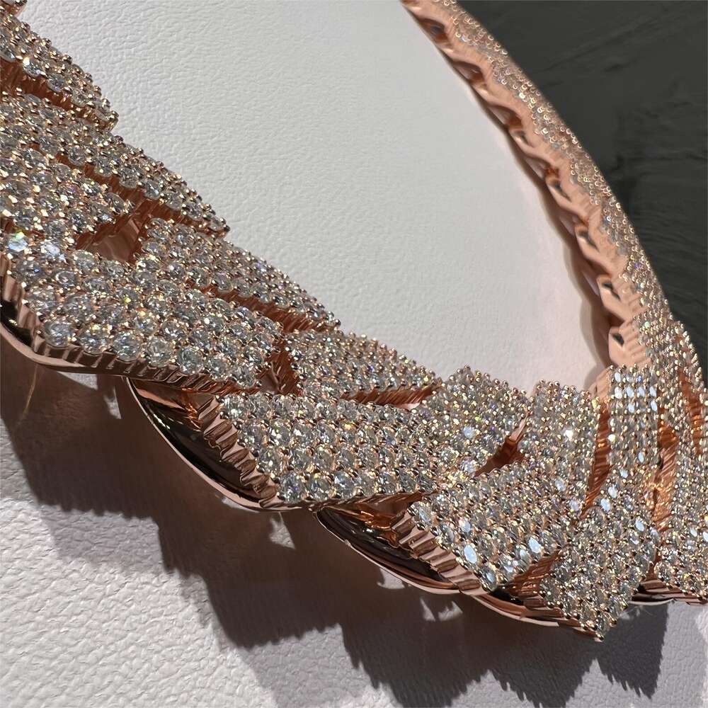 necklace moissanite chain designer silver iced out pass diamond tester pendant 925 Sterling Vvs pendant cuban link chain